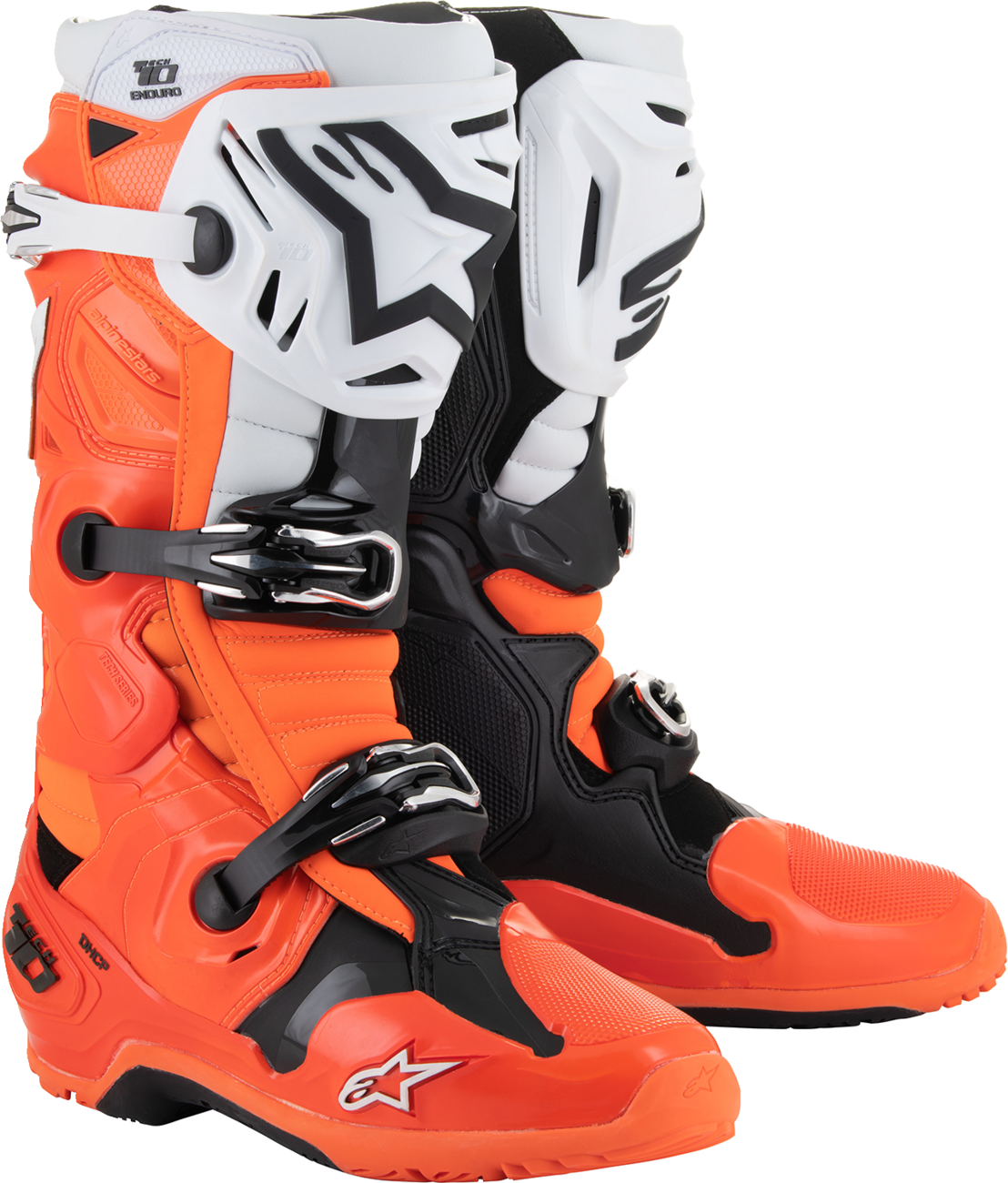 ALPINESTARS Tech 10 Enduro Boots - Fluorescent Orange/Black/White - US 13 2010025-4512-13