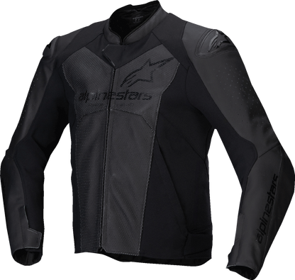 Alpinestars Faster v3 Airflow Leather Jacket - Black/Black