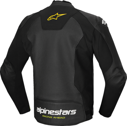 Alpinestars Faster v3 Airflow Leather Jacket - Black/White/Yellow Fluo