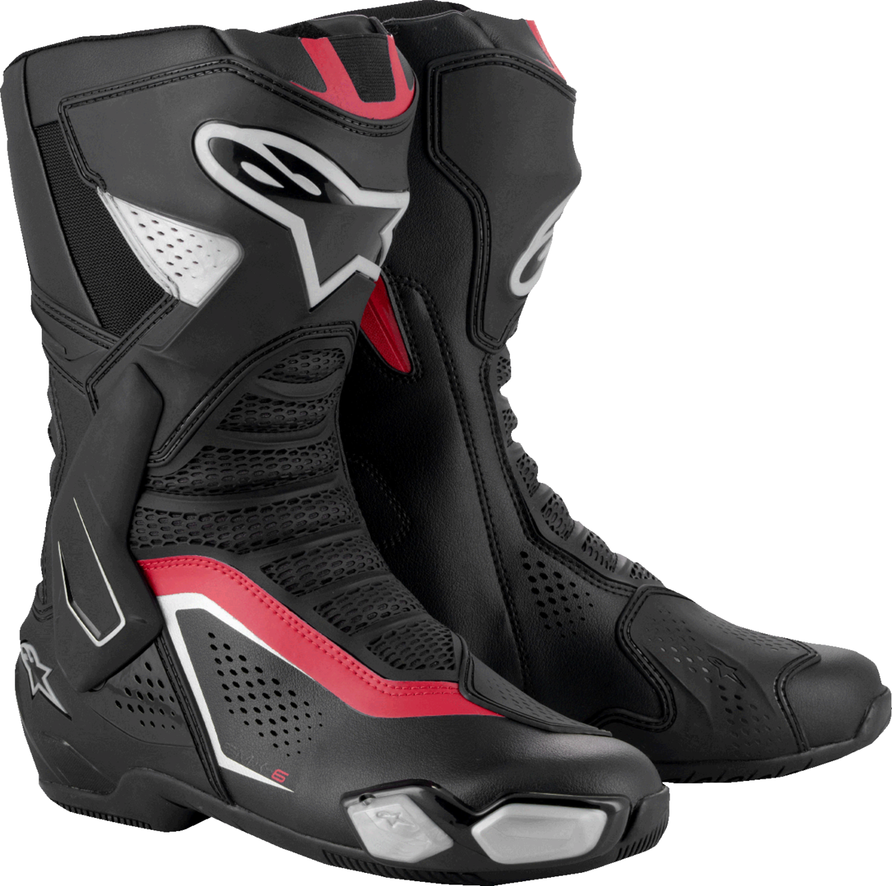 ALPINESTARS SMX-6 V3 Vented Boots - Black/Silver/Red - US 10.5/EU 45 2223225-199-45