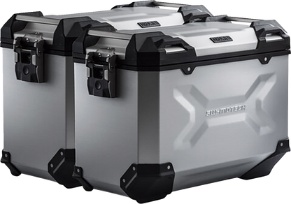 SW-MOTECH TRAX ADV Aluminum Case System - Silver - Suzuki V-Strom 650 '16-'24 KFT.05.876.70101/S