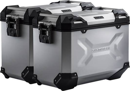 SW-MOTECH TRAX ADV Aluminum Case System - Silver - Suzuki V-Strom 650 '16-'24 KFT.05.876.70101/S