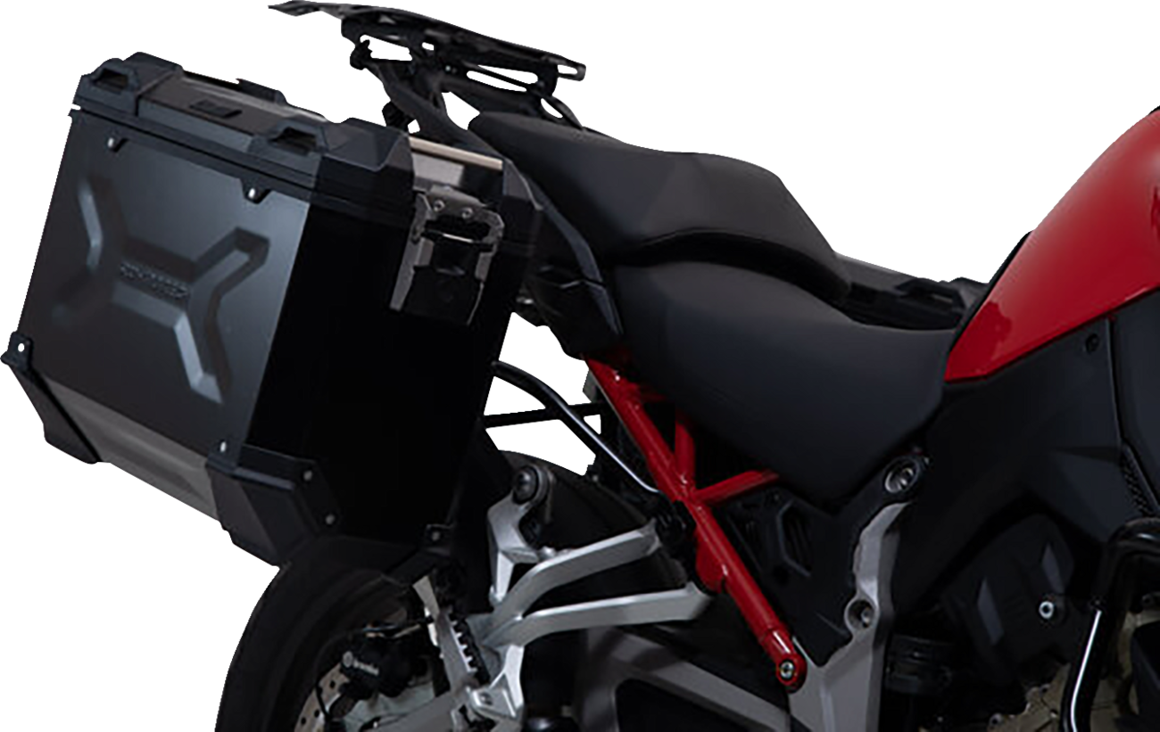 SW-MOTECH TRAX ADV Aluminum Case System - Black - Ducati Multistrada V4 '21-'24 KFT.22.822.70300/B