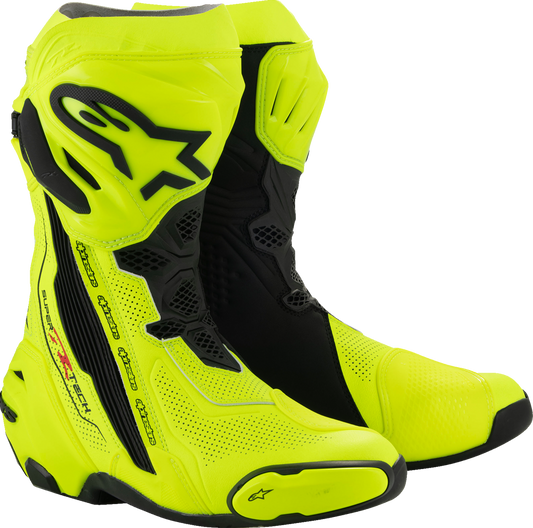 ALPINESTARS Supertech R Vented Boots - Fluorescent Yellow/Black - US 11.5 / EU 46 2220121-551-46