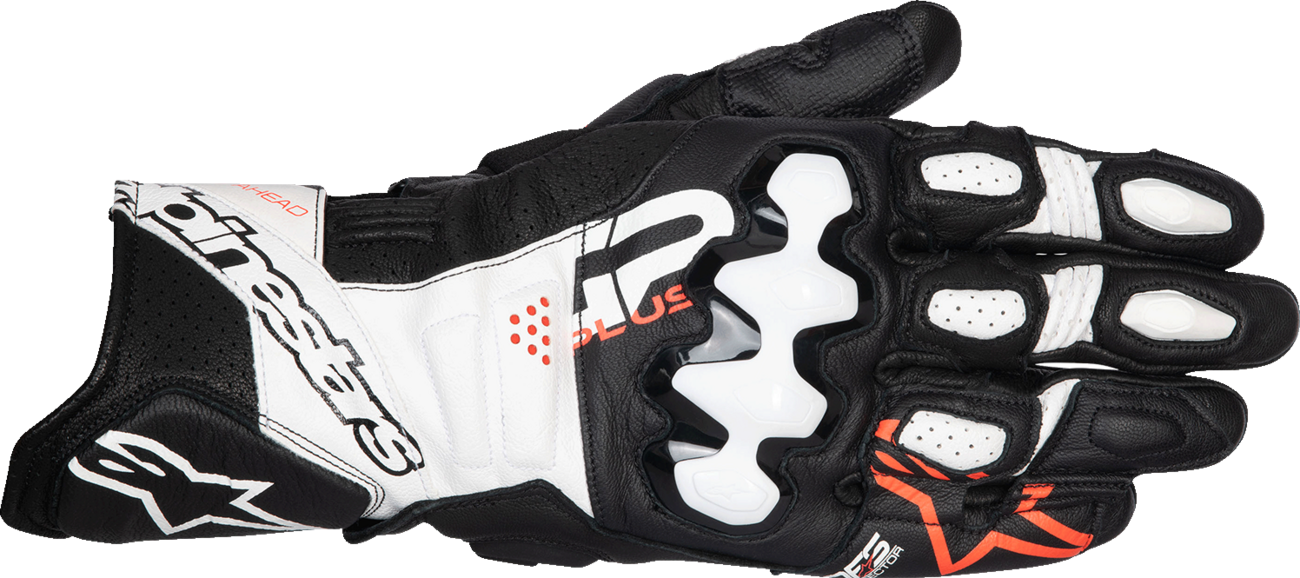 ALPINESTARS GP Plus R V3 Leather Gloves - Black/White/Fluo Red - 2XL 3550825-1231-2X