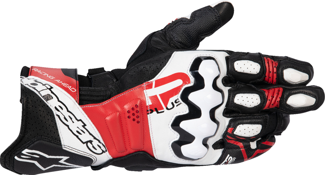 ALPINESTARS GP Plus R V3 Leather Gloves - Black/White/Bright Red - Medium 3550825-1304-M
