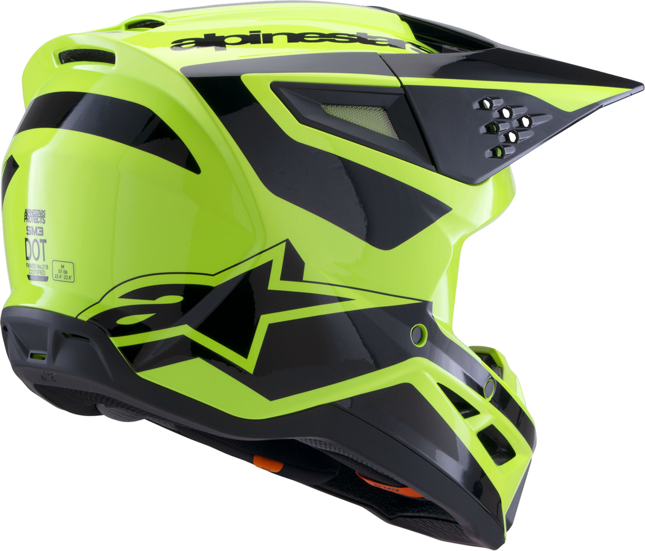 ALPINESTARS SM3 Helmet - Heat - Gloss Yellow Fluo/Black - Large 8301026-5011-L