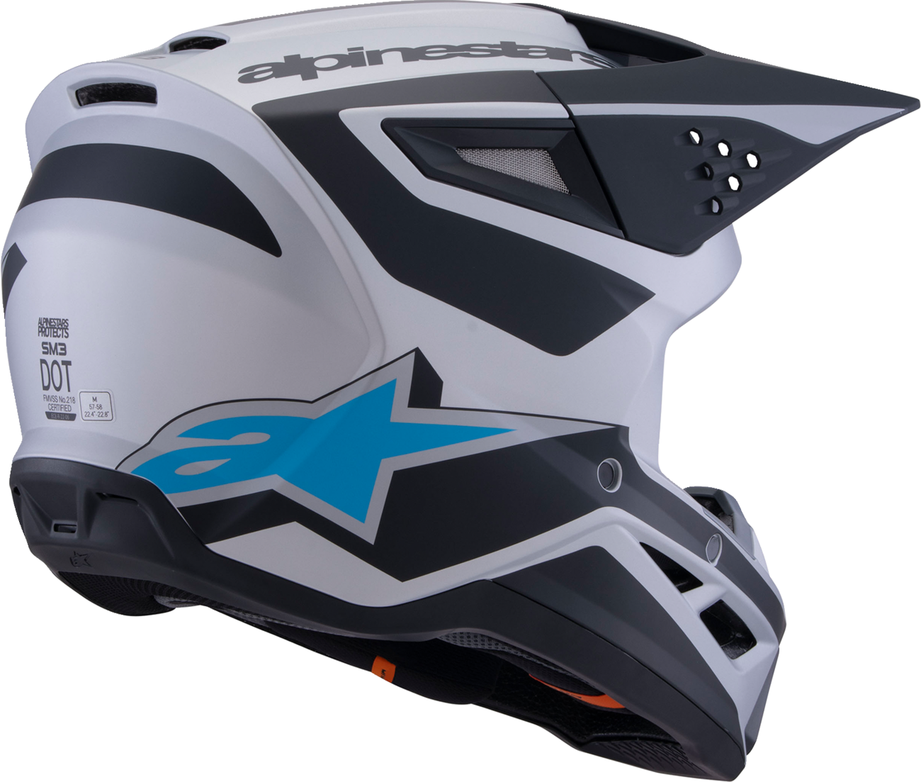 ALPINESTARS SM3 Helmet - Heat - Matte Silver/Blue/Black - 2XL 8301026-1949-XXL