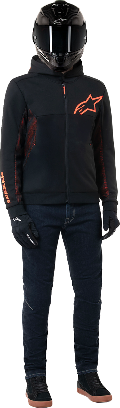Alpinestars Chrome Air Sport Hoodie - Black/Red Fluo