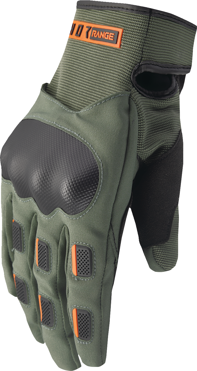 Thor Range Gloves - Army/Orange