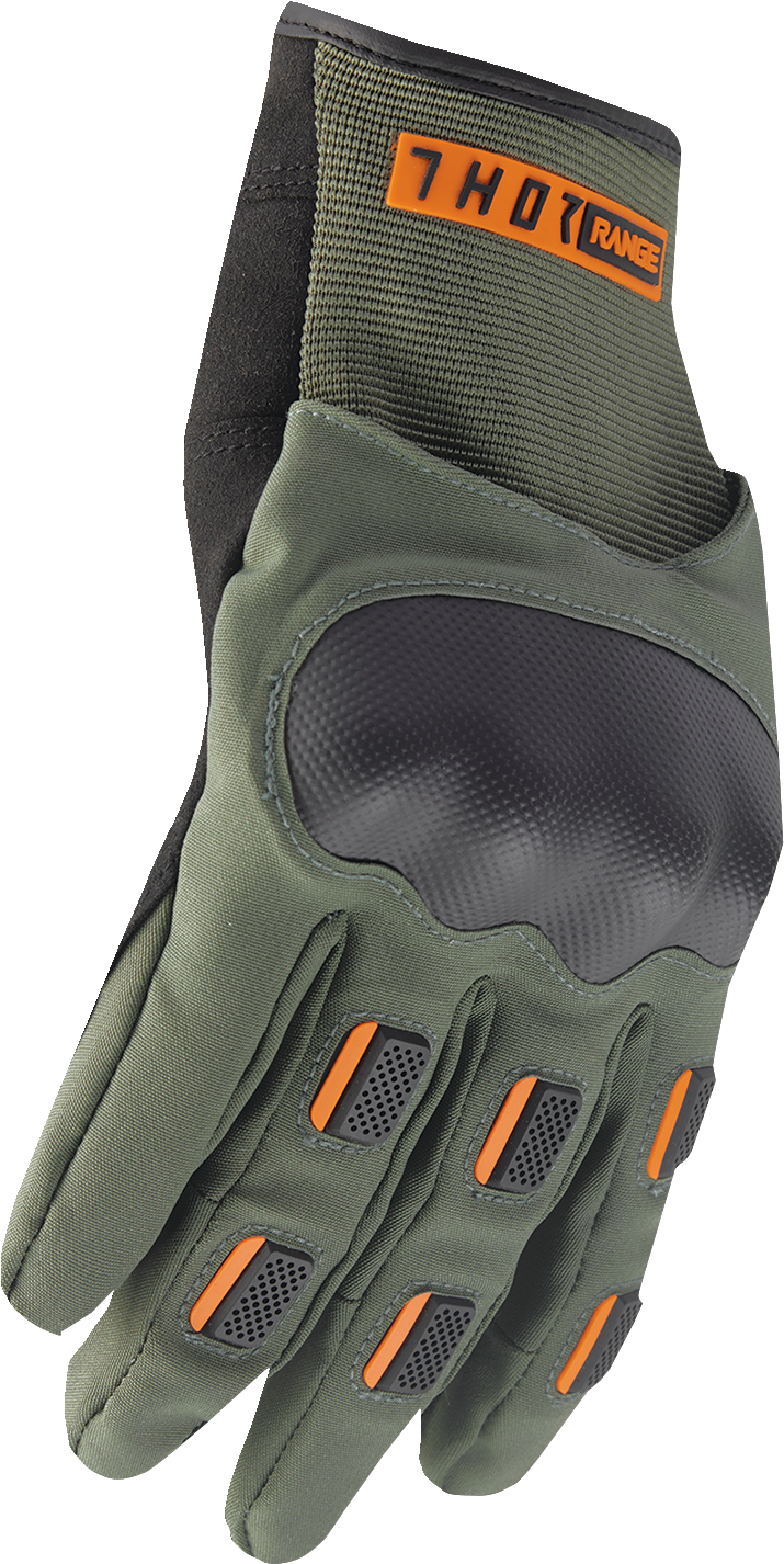 Thor Range Gloves - Army/Orange