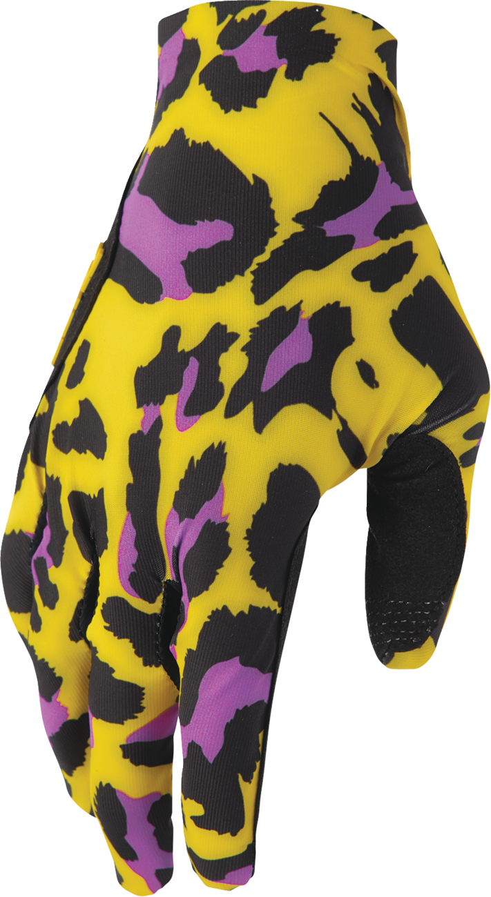 Thor Sportmode Cheetah Gloves - Yellow/Purple