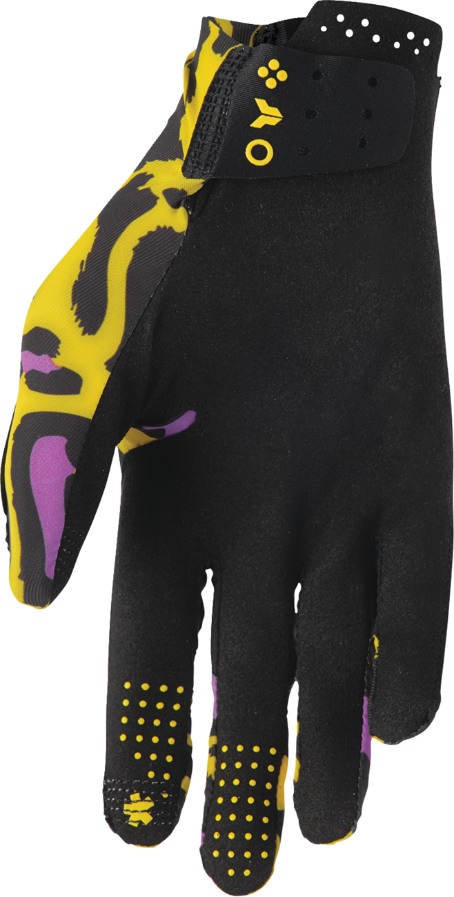 Thor Sportmode Cheetah Gloves - Yellow/Purple