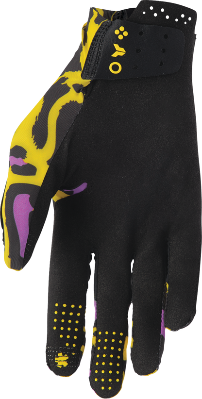 Thor Sportmode Cheetah Gloves - Yellow/Purple