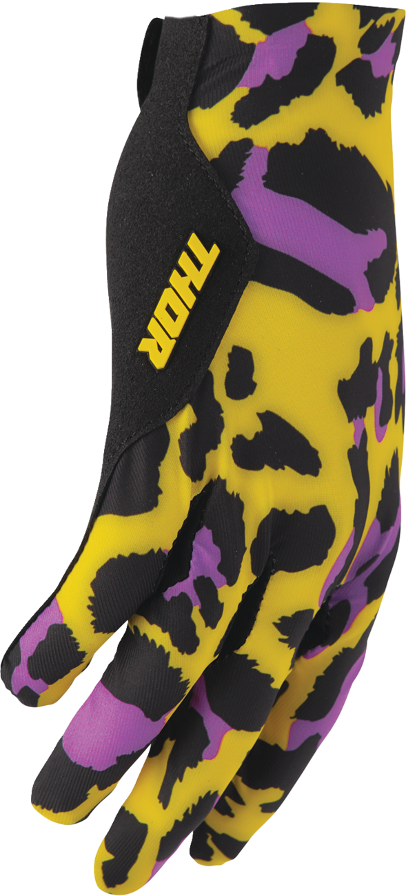 Thor Sportmode Cheetah Gloves - Yellow/Purple