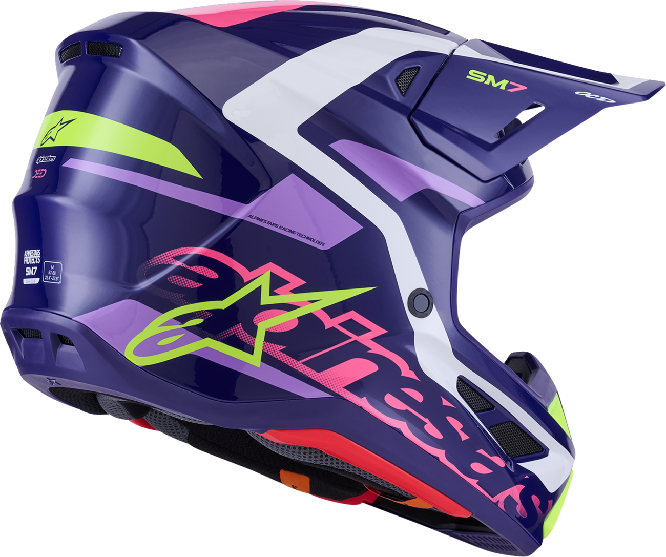 ALPINESTARS SM7 Helmet - Deed - Gloss Purple/Pink - Large 8302426-3142-L