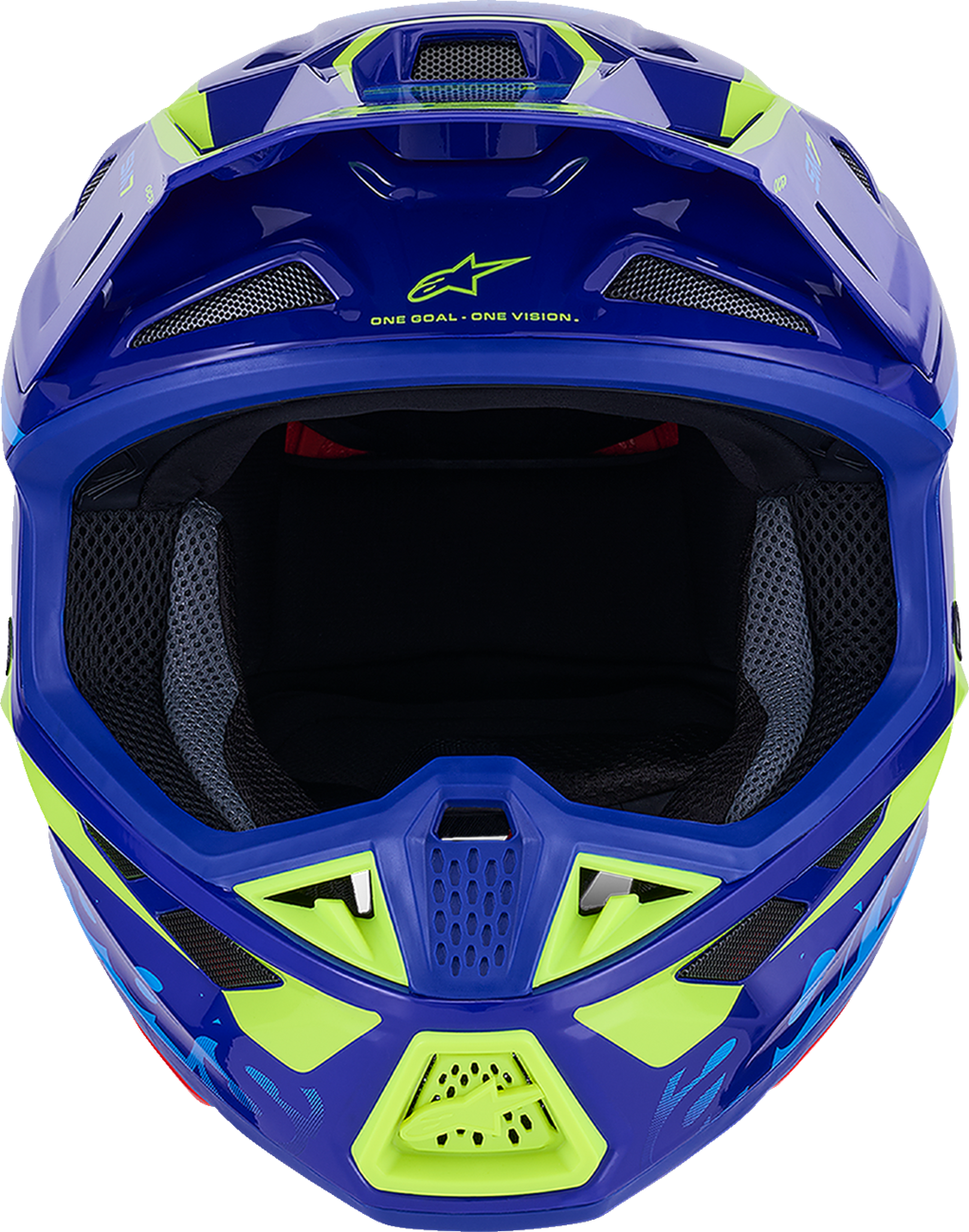 ALPINESTARS SM7 Helmet - Deed - Gloss Blue/Yellow Fluo - Medium 8302426-7253-M