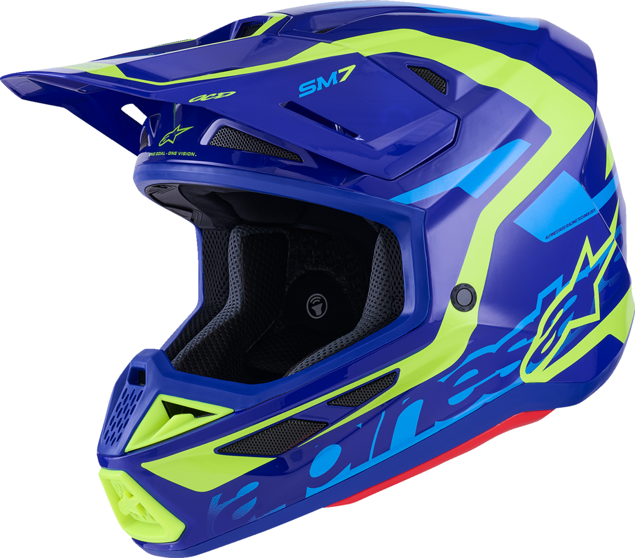 ALPINESTARS SM7 Helmet - Deed - Gloss Blue/Yellow Fluo - XL 8302426-7253-XL