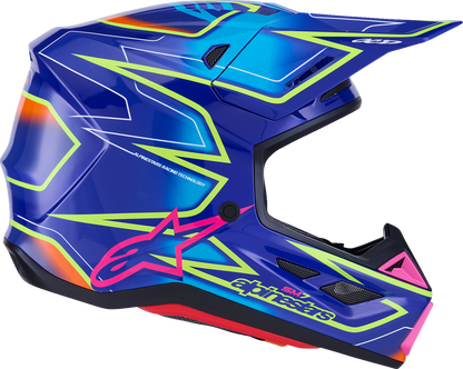 Alpinestars SM7 Helmet - Cast - Gloss/Blue/Pink/Yellow Fluo