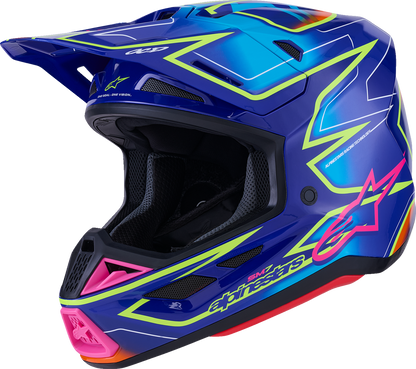 Alpinestars SM7 Helmet - Cast - Gloss/Blue/Pink/Yellow Fluo