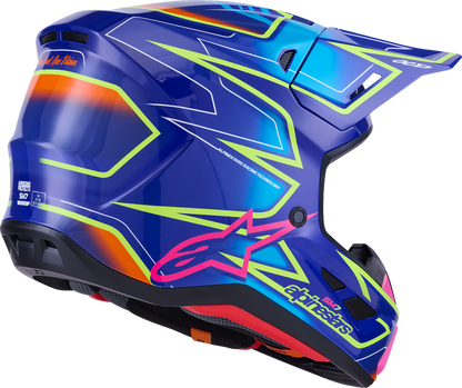 Alpinestars SM7 Helmet - Cast - Gloss/Blue/Pink/Yellow Fluo