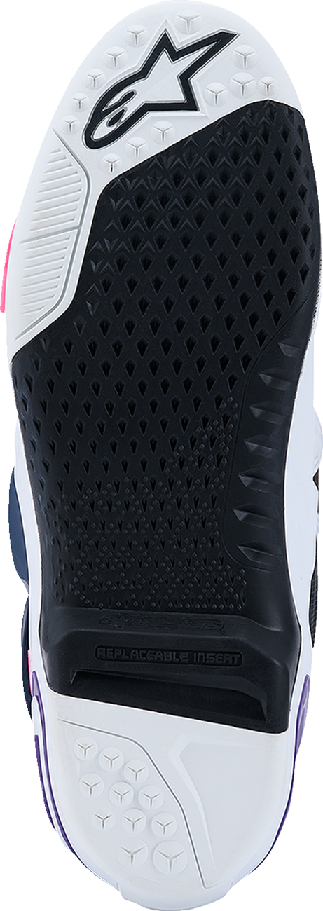 Alpinestars Tech 10 Boots - White/Violet/Navy/Pink Fluorescent