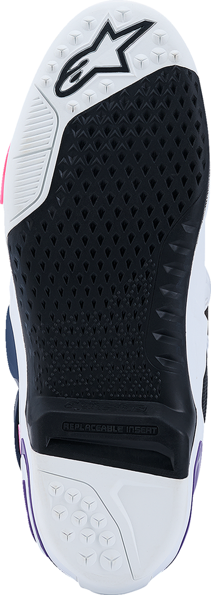 Alpinestars Tech 10 Boots - White/Violet/Navy/Pink Fluorescent