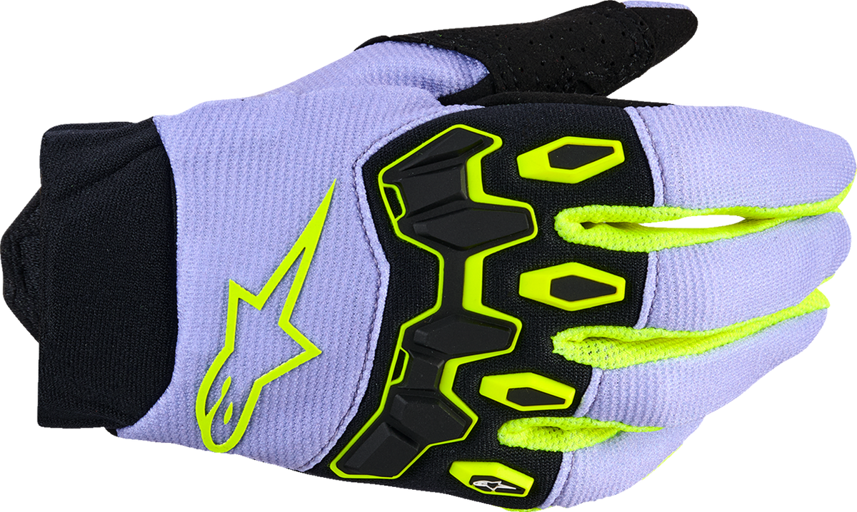 Alpinestars Youth Full Bore V2 Gloves - Purple/Fluo Yellow