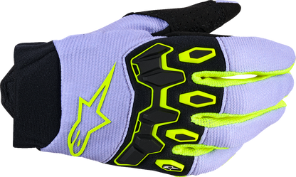 Alpinestars Youth Full Bore V2 Gloves - Purple/Fluo Yellow