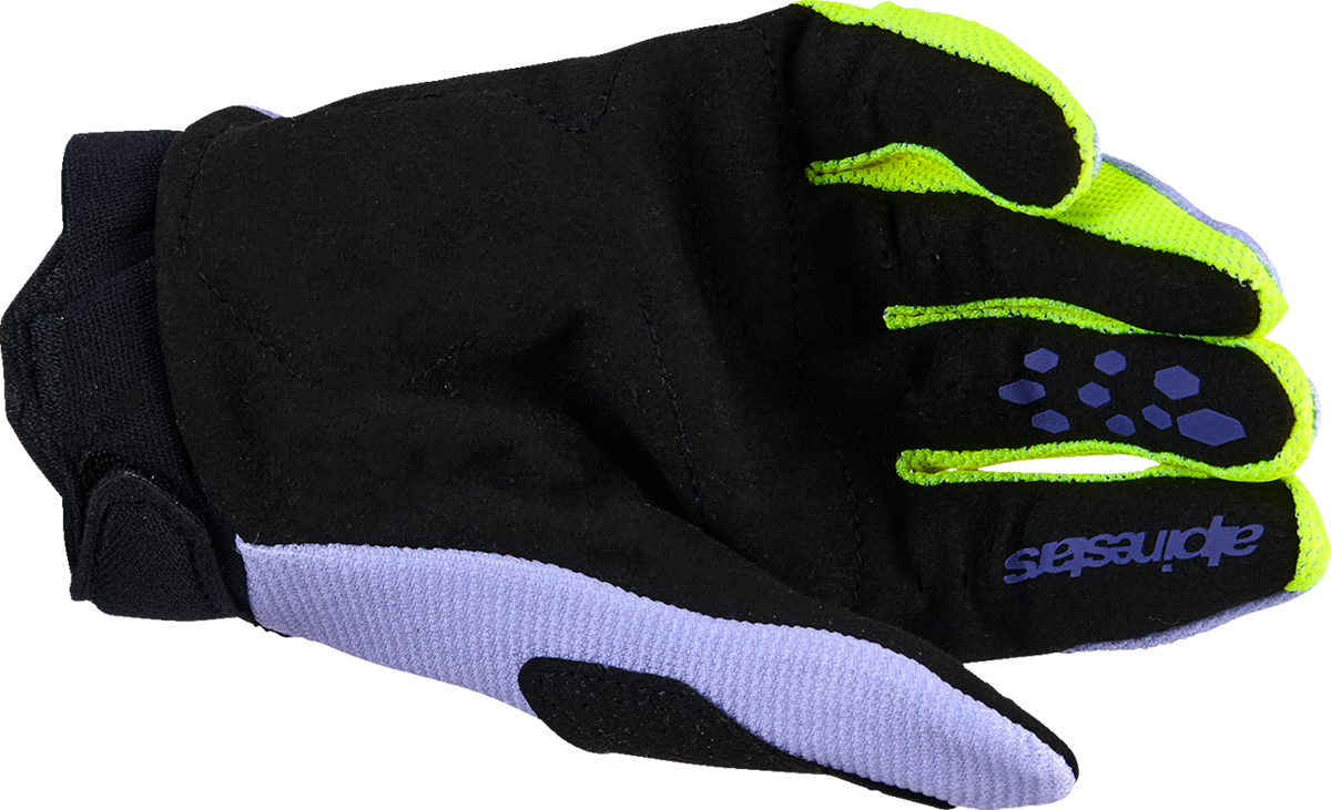 Alpinestars Youth Full Bore V2 Gloves - Purple/Fluo Yellow