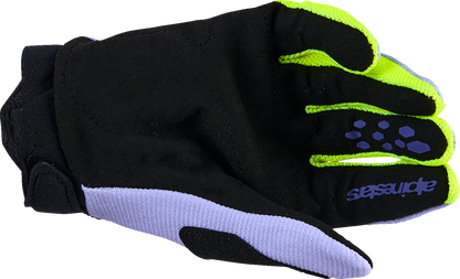 Alpinestars Youth Full Bore V2 Gloves - Purple/Fluo Yellow