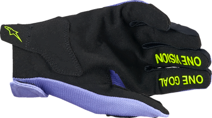 Alpinestars Youth Radar Gloves - Purple/Fluo Yellow