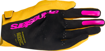 Alpinestars Supertech MX Gloves - Gold/Black/Fluo Pink