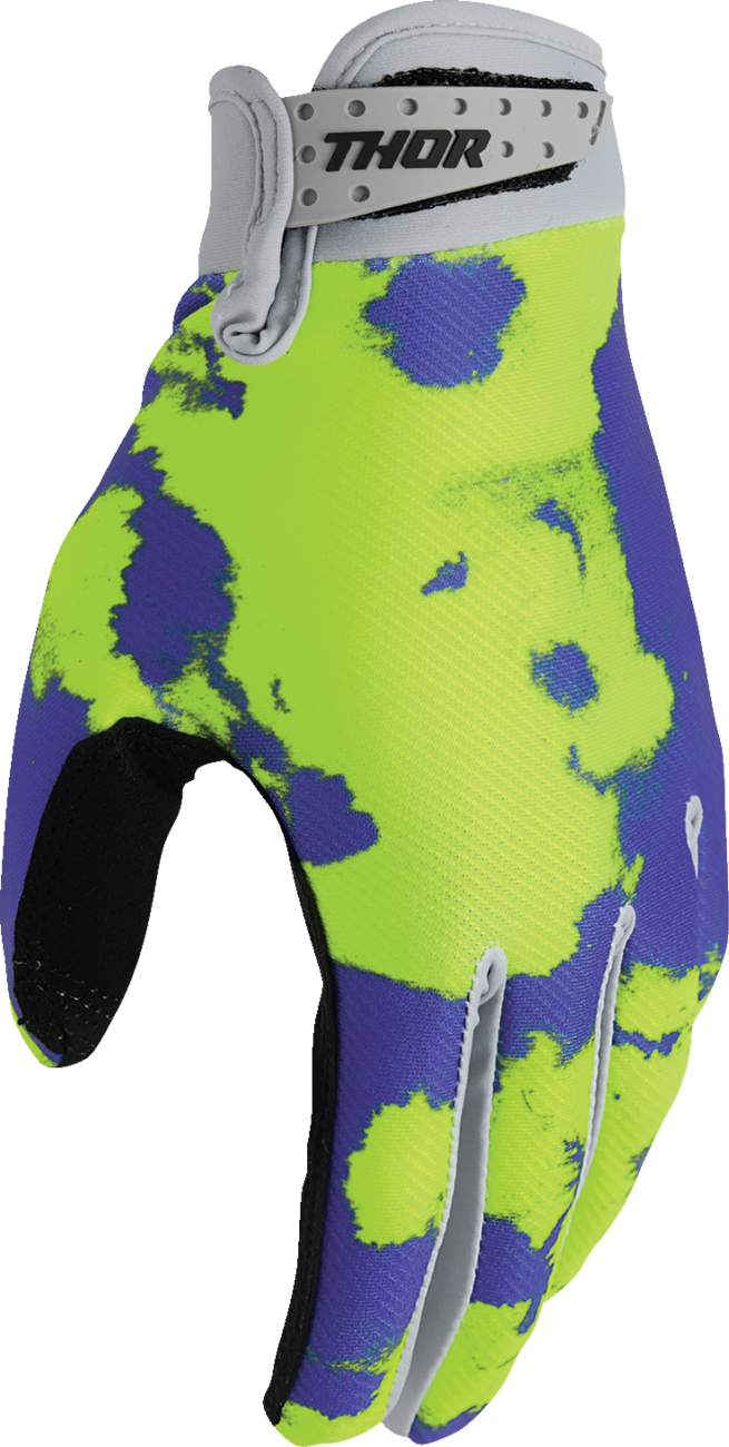 Thor Launchmode Bleach Gloves - Gray/Acid