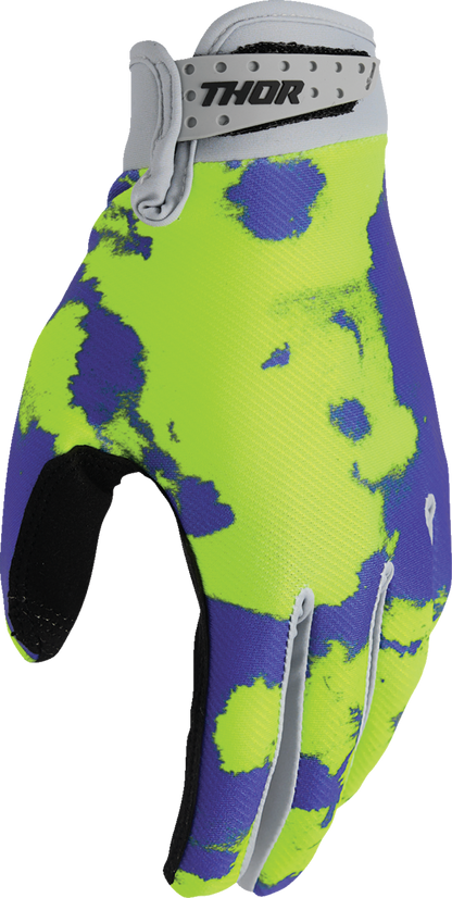 Thor Launchmode Bleach Gloves - Gray/Acid