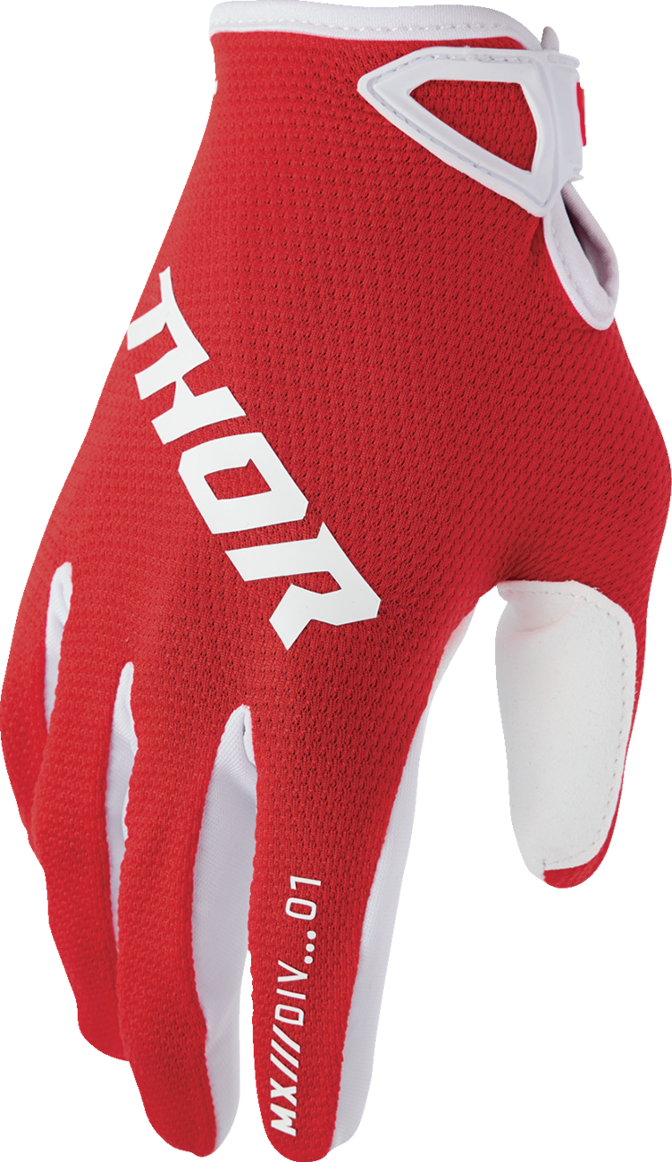Thor Youth Ridemode Static Gloves - Red