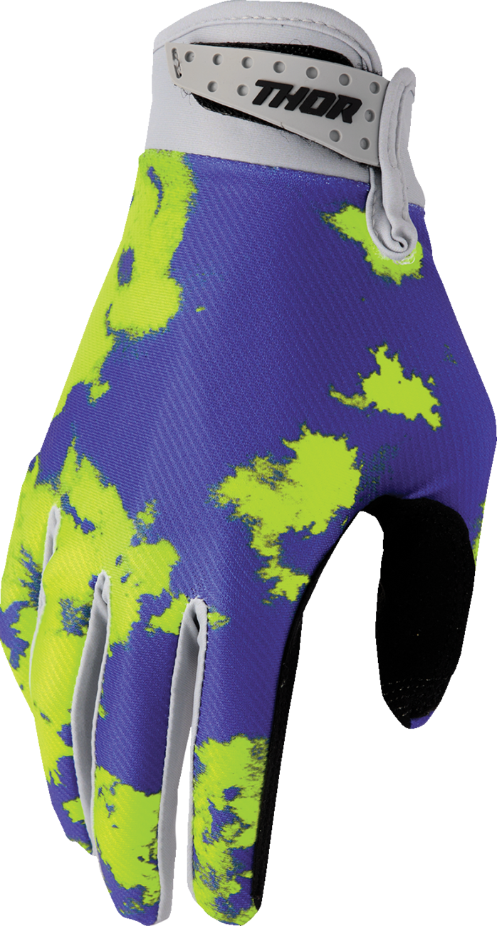 Thor Youth Launchmode Bleach Gloves - Gray/Acid