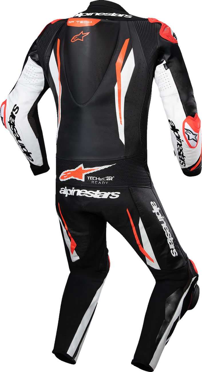 ALPINESTARS GP Tech v5 1-Piece Leather Suit - Black/White/Red Fluo - US 46 / EU 56 3150226-1231-56