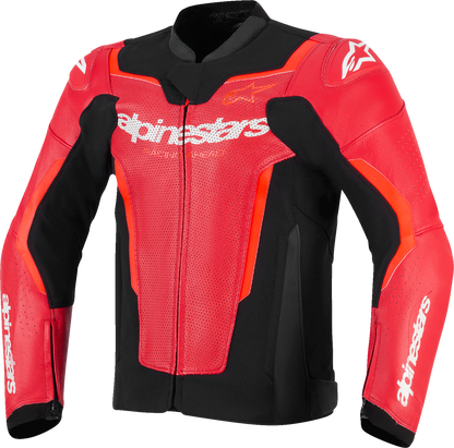 Alpinestars GP Force v2 Airflow Leather Jacket - Red/Red Fluo