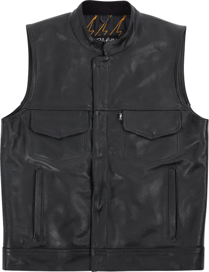 Thrashin Supply CO. Mulholland Leather Riding Vest - Black