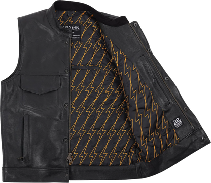 Thrashin Supply CO. Mulholland Leather Riding Vest - Black