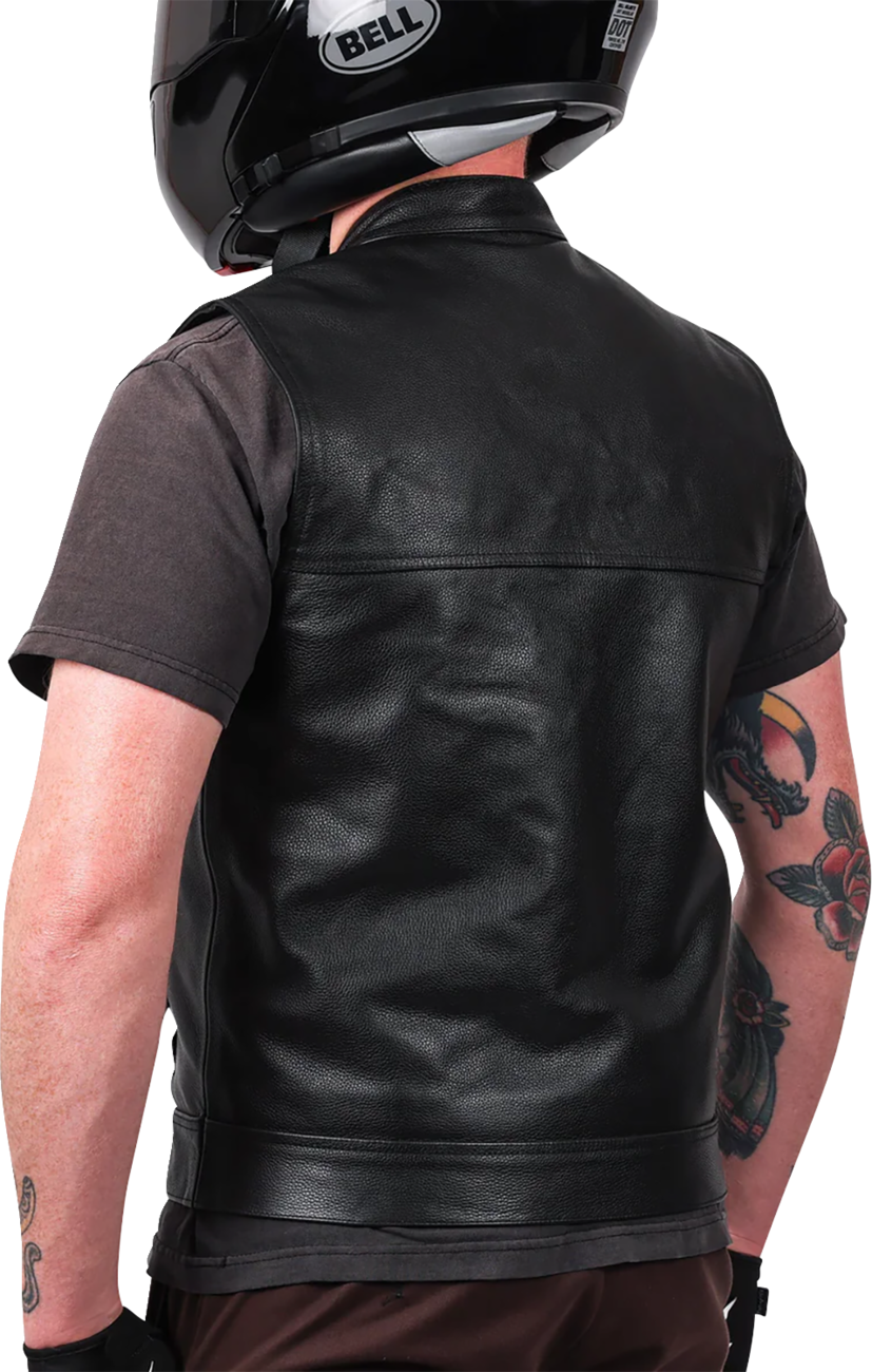 Thrashin Supply CO. Mulholland Leather Riding Vest - Black