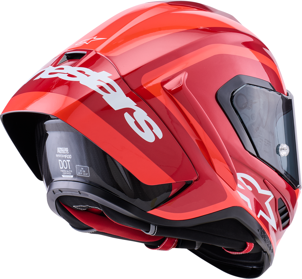 ALPINESTARS Supretech R10 Helmet - 22.06 - Arius - Gloss - Black/White/Double Red - Large 8203926-1683-L