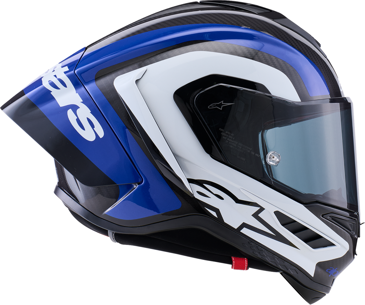 ALPINESTARS Supretech R10 Helmet - 22.06 - Arius - Gloss Black/White/Blue - Small 8203926-1647-S