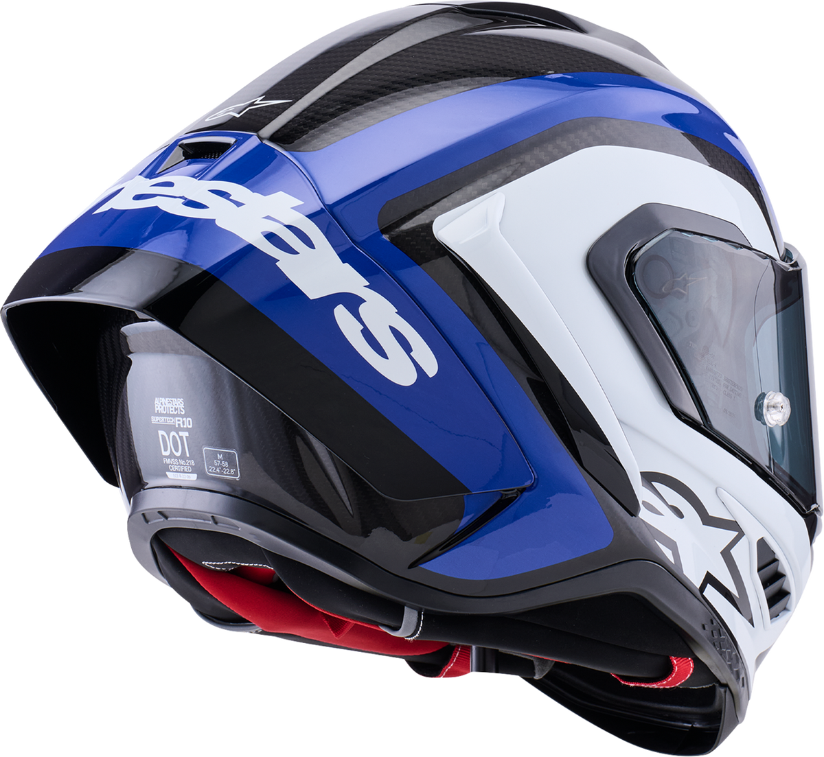 ALPINESTARS Supretech R10 Helmet - 22.06 - Arius - Gloss Black/White/Blue - Small 8203926-1647-S