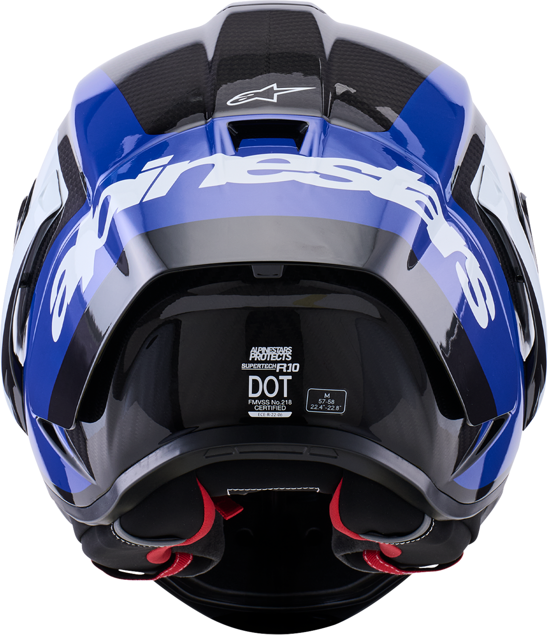 ALPINESTARS Supretech R10 Helmet - 22.06 - Arius - Gloss Black/White/Blue - Small 8203926-1647-S