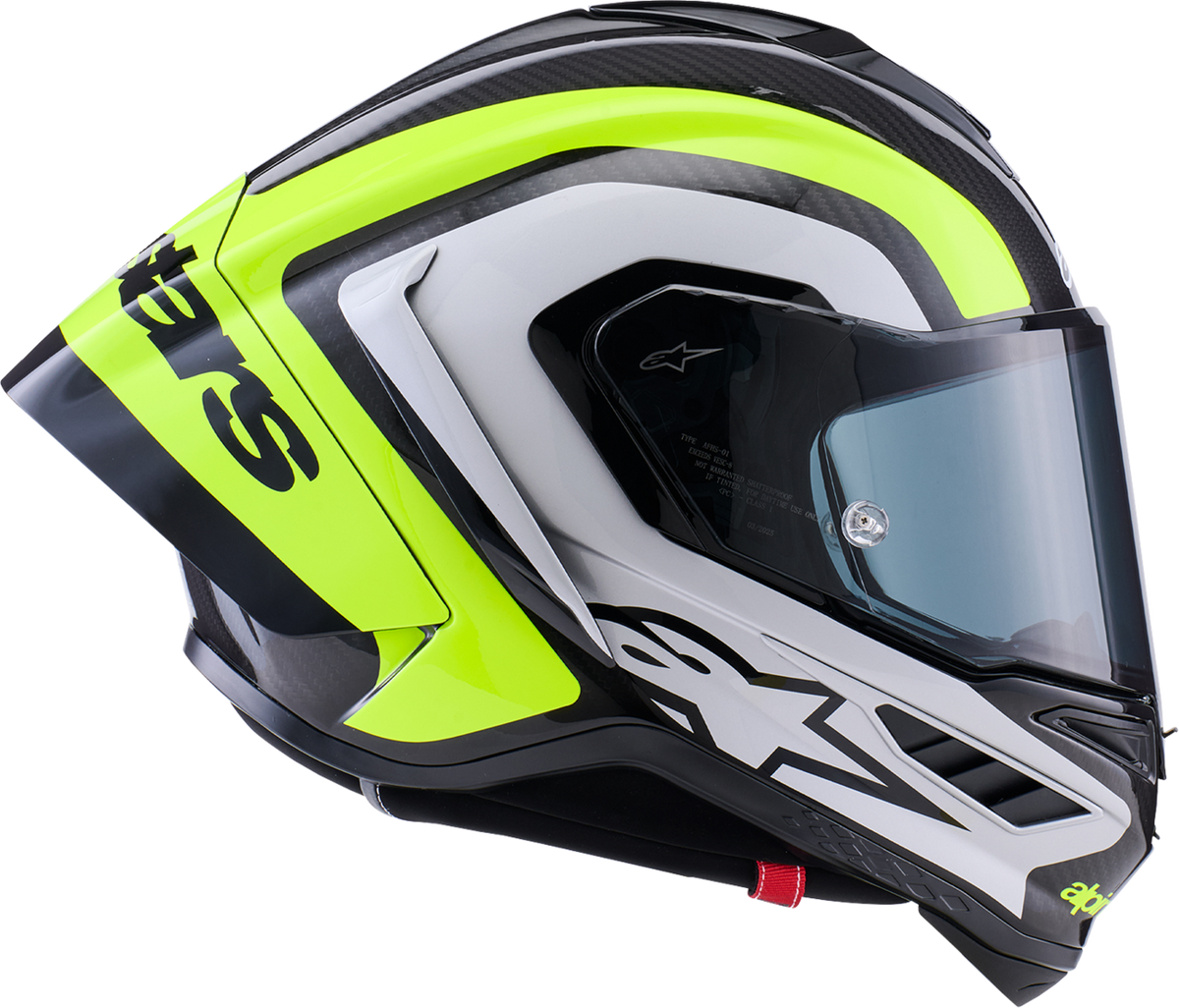 ALPINESTARS Supertech R10 Helmet - 22.06 - Arius - Gloss Black/Silver/Yellow Fluo - Small 8203926-1699-S