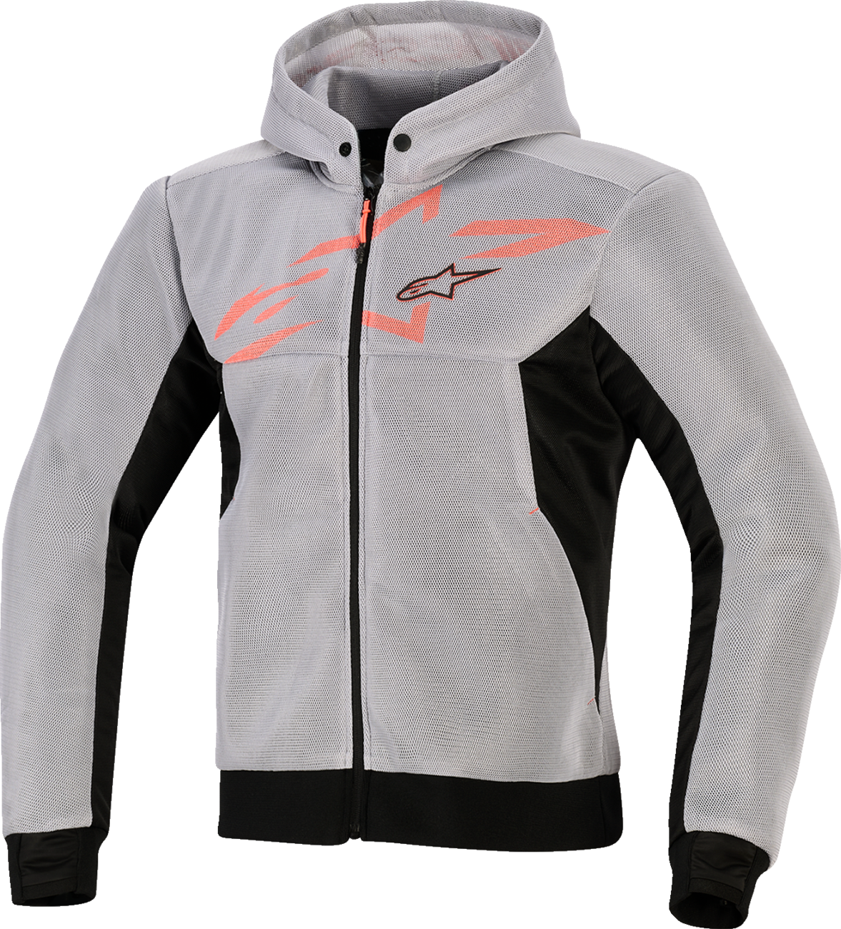 Alpinestars Chrome Super Airflow Hoodie - Black/Mid Gray/Red Fluo
