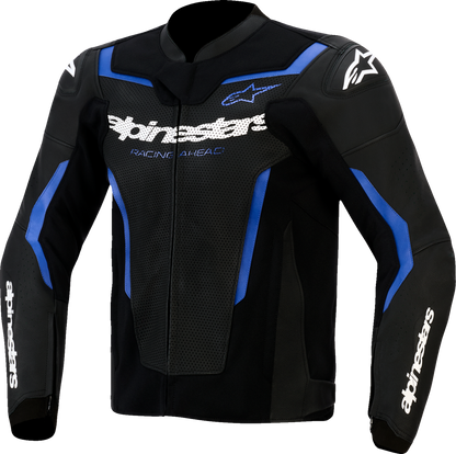 Alpinestars GP Force v2 Airflow Leather Jacket - Black/Metallic Blue