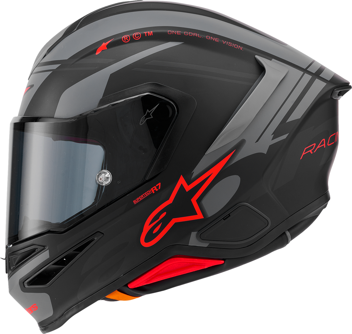 ALPINESTARS Supertech R7 Helmet - 22.06 - A-Core - Matte Black/Gray/Red - Medium 8203426-1653-M